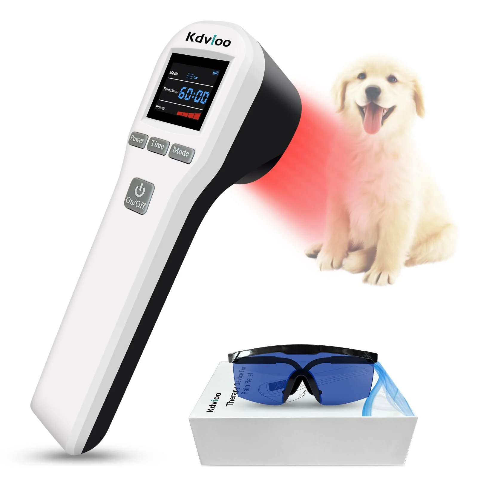 World-Class Kdvioo Dog Red Light Laser Therapy Device — 4x808nm 16x650nm for Home Pet Therapy Smart