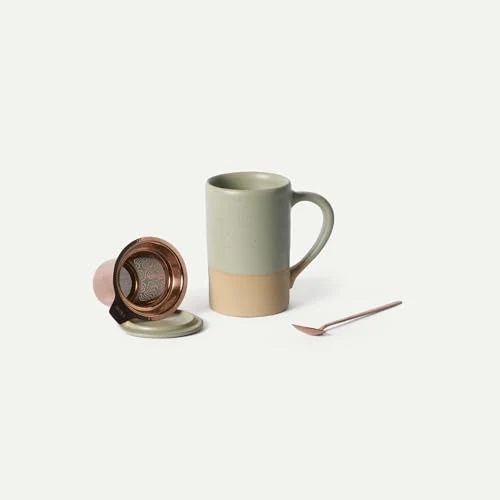 Prestigious Mora Ceramics Tea Cup with Loose Leaf Infuser Modern