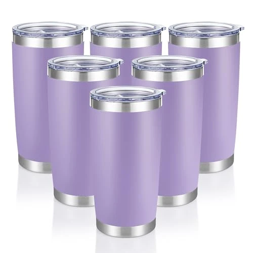 Premium Material 20 oz Tumblers Bulk Stainless Steel Tumbler with Lid 6 Count Enhanced