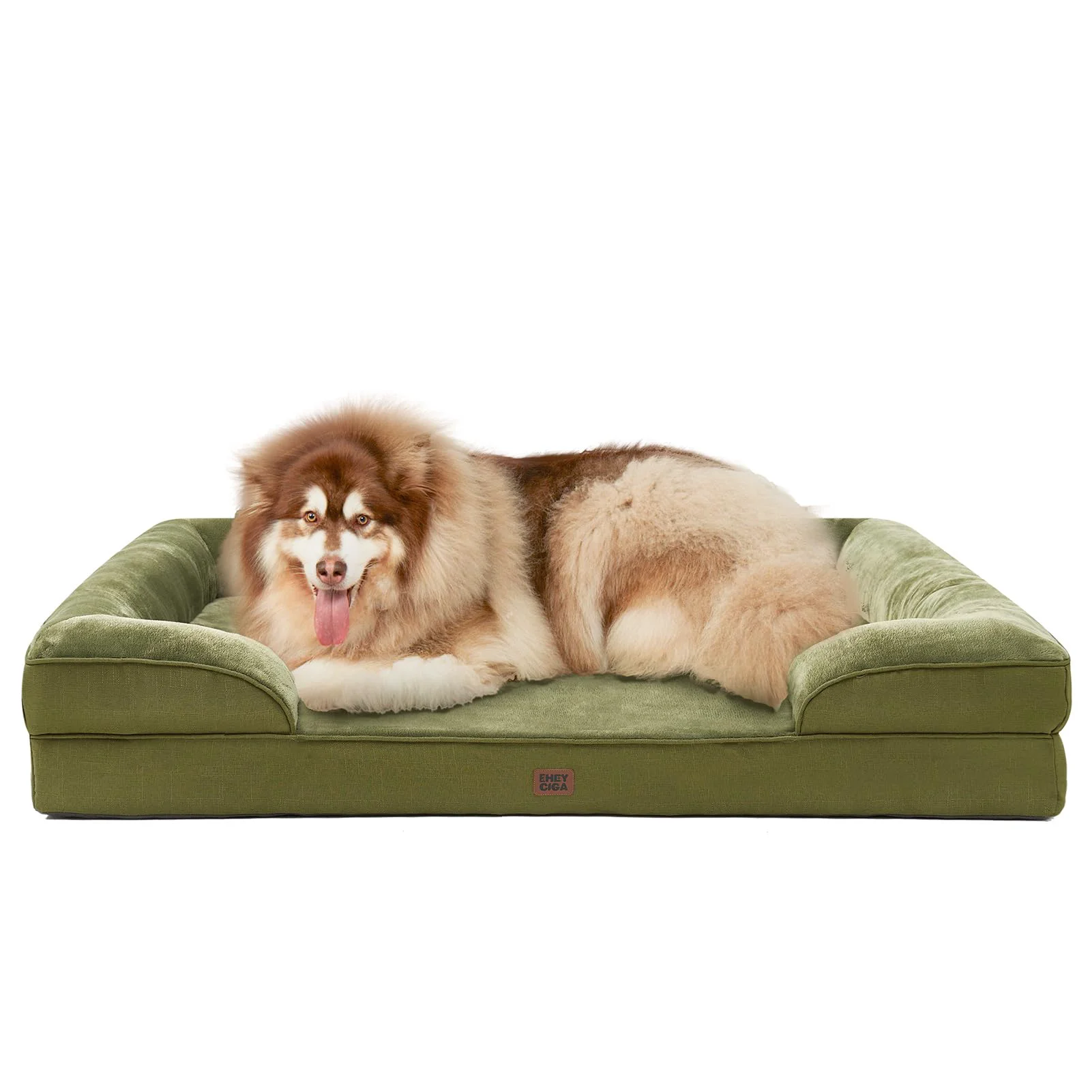 Efficient EHEYCIGA Orthopedic XL Dog Bed Waterproof Memory Foam Non-Slip Bottom Olive Green Organic