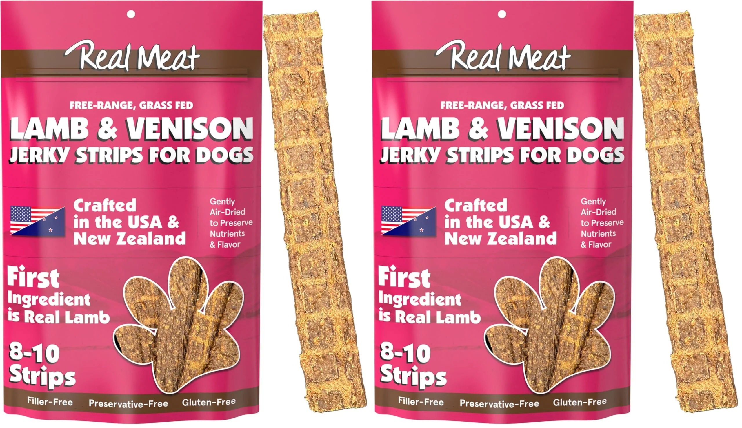 Unique TRMC Meat Lamb Venison Jerky Dog Treats – 8 Strips Pack of 2 Innovative