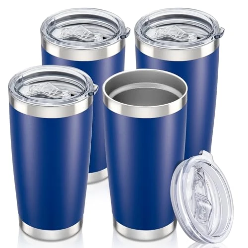 Casual 20 oz Tumbler with Lid Stainless Steel Insulated Tumblers Bulk Cups Mug 4 Count Top-Quality