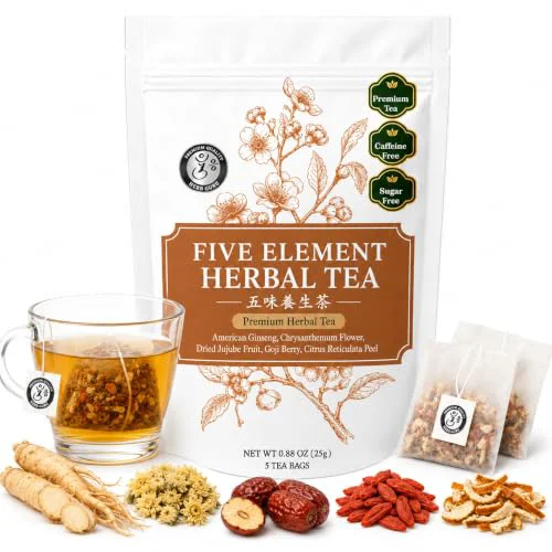 Smooth Five Element Herbal Tea Bags With American Ginseng Authentic