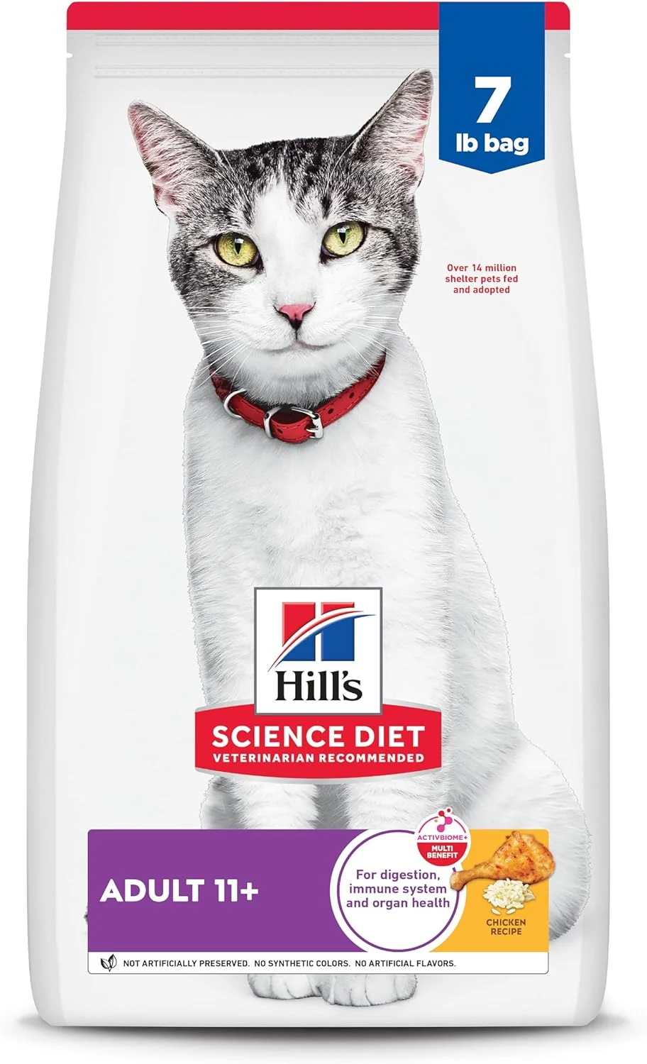 Environmentally Friendly Hill’s Science Diet Adult 11 Senior Adult 11 Premium Nutrition Dry Cat Food Chicken Recipe 7 lb Bag Versatile