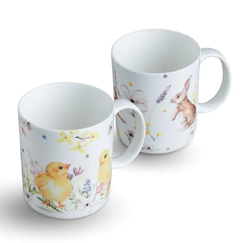 Trendy Coffee Mug with Handles Tea Cups 2 Count High-Quality