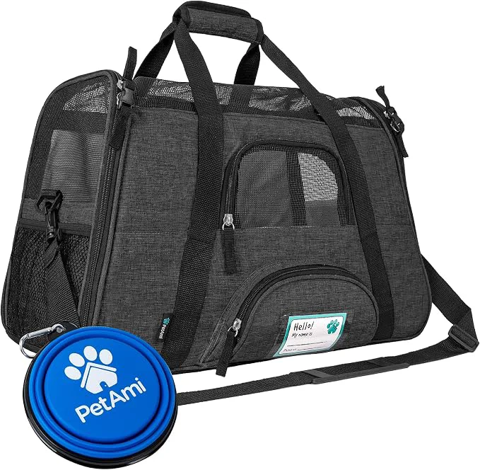 Professional PetAmi Airline Soft Sided Dog Cat Carrier Ventilated Pet Carrying Sophisticated