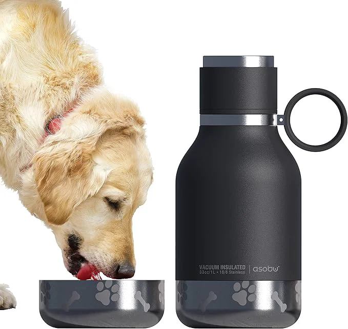 World-Class Asobu Buddy Bottle a Stainless Steel Insulated Water Bottle for with Removable Dog Water Bowl and Dog Food and Treat Storage Bowl Black 37 Oz Water Bottle with Bowl About ThisOverview Reliable