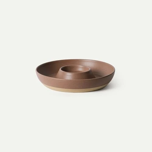 Minimalist Ceramic Chips and Dip Serving Tray Green