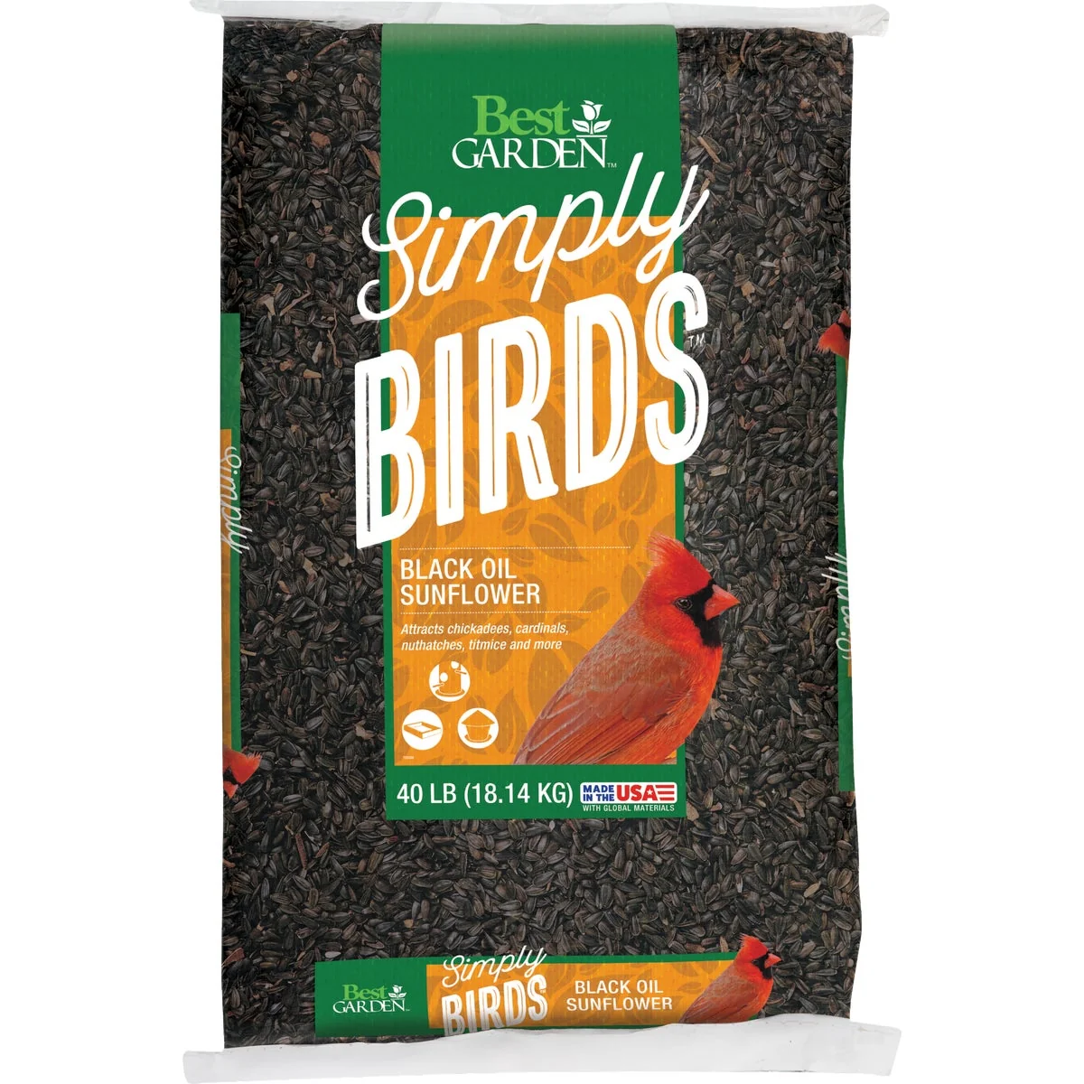 High-Quality Garden 40 Lb. Black Oil Sunflower Wild Bird Seed Advanced