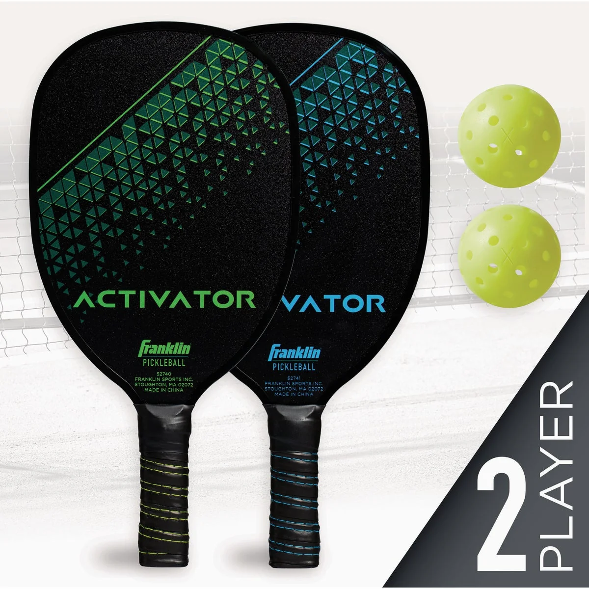 Classic Franklin Activator 2-Player Wooden Pickleball Paddle Ball Set Contemporary