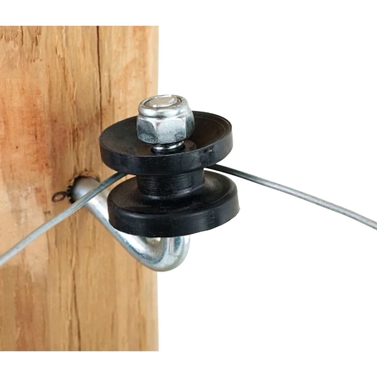 Elite Dare Corner Black Hi-Carbon Steel Bracket Wood Post Electric Fence Insulator 4-Pack Relaxed