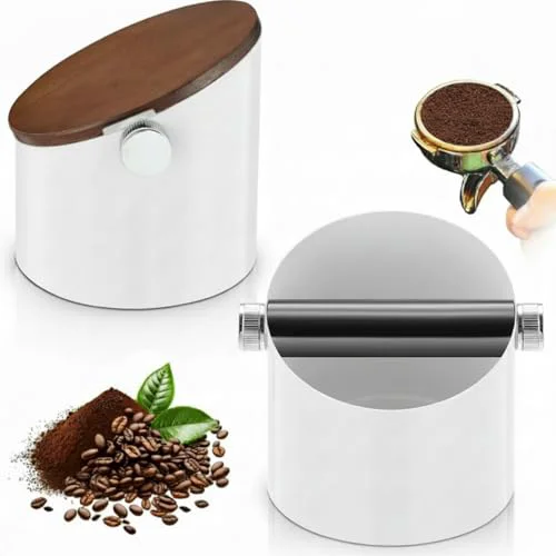 Authentic Espresso Knock Box with Walnut Lid for Coffee Grounds Quality