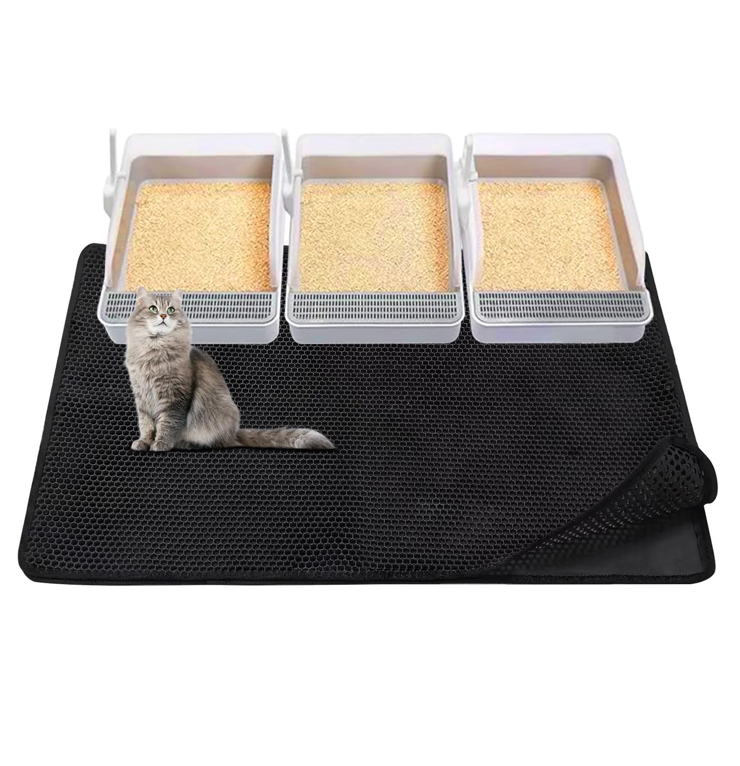 Enhanced TidyNuts Cat Litter Mat 45×32 XL Honeycomb Double Layer EVA Waterproof Easy Clean Advanced