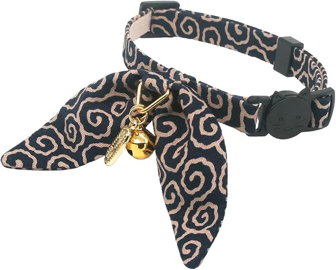 Unique PetSoKoo Bunny Ears Cat Collar Japan Lucky 開三運 Charm. Safety Breakaway Luxury