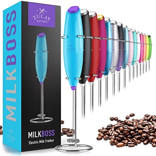 Minimalist Zulay Powerful Milk Frother for Coffee with Upgraded Titanium Motor User-Friendly