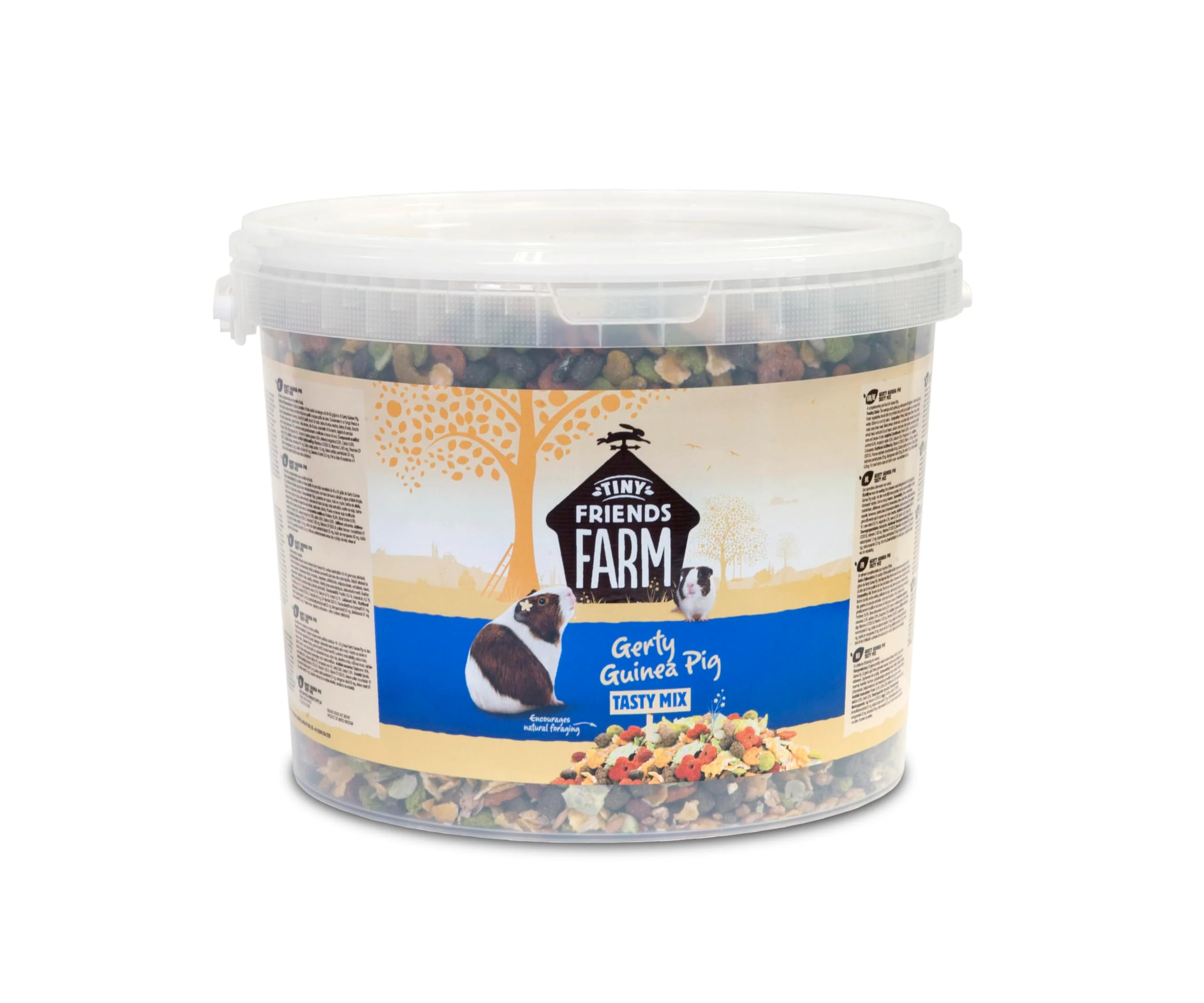 Exceptional Tiny Friends Farm Gerty Guinea Pig Tasty Mix 10lb Bucket Enhanced