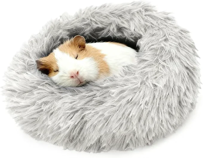 Durable Guinea Pigs Bed Small Animal Bedding Donut-Shaped Burrowing Pet Bed Soft and Breathable