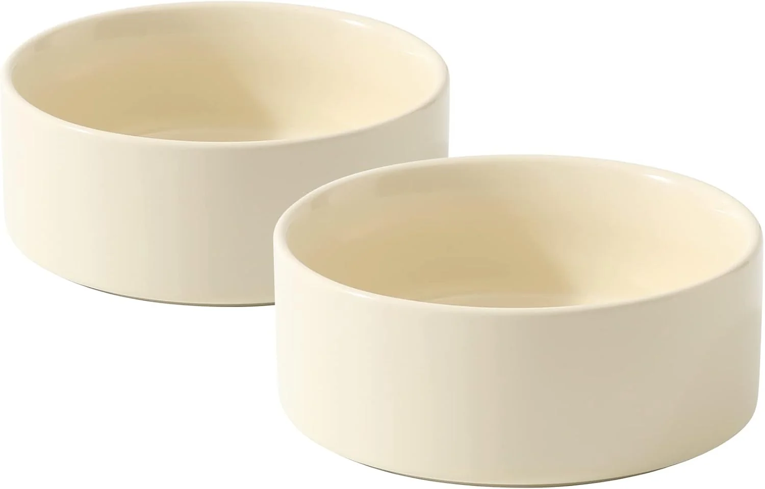 High-Performance Ceramic Set of 2 Cat Bowls Food and Water Bowls for Cats Kitty 2pcs Cat Dishes Pet Feeder 5.1inch 2 x Beige Bowls Environmentally Friendly