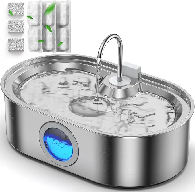 Durable 3.4Gal Dog Water Fountain for Large Dogs 13L Stainless Steel Large Pet Fountain Reusable