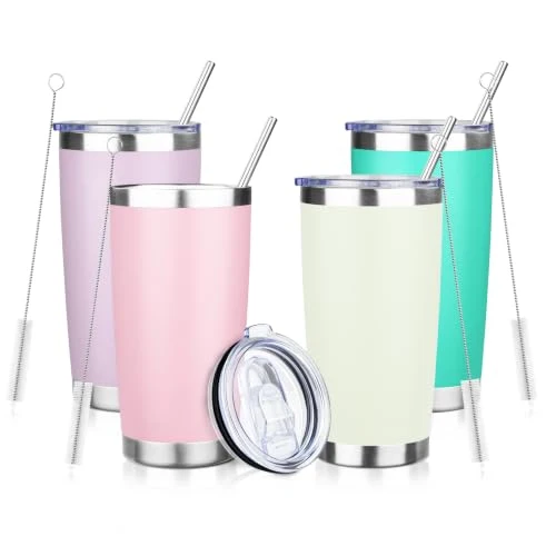 Premium DIW 20oz Insulated Tumbler Bulk Travel Coffee Mug with Lid 4 Count Outstanding