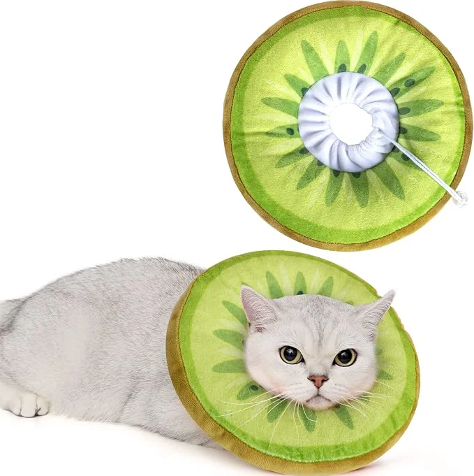Sustainable ANWA Adjustable Cat Cone Collar Soft Cute Cat Donut Collar After Surgery Detailed