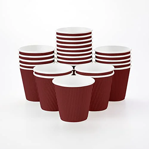 Luxury 8 Ounce Paper Coffee Cups 25 Count Premium Material
