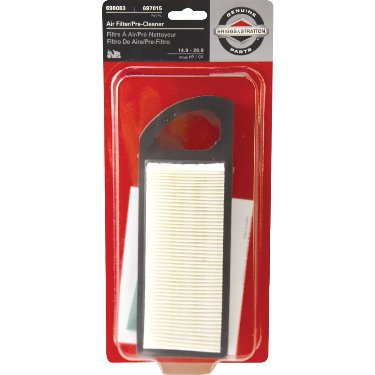 Excellent Briggs Stratton 14 To 18 HP Paper Engine Air Filter with Pre-Cleaner Breathable