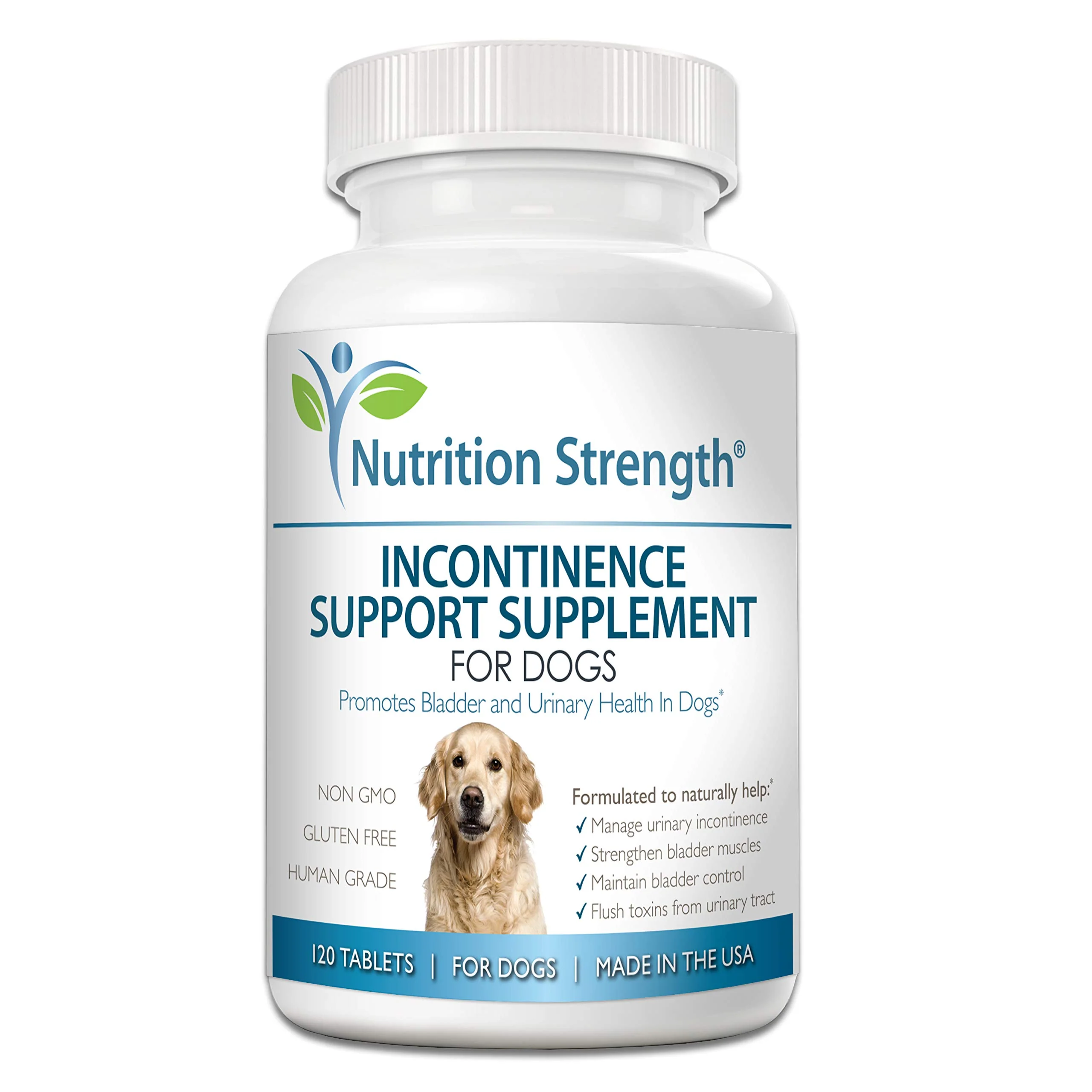 Professional Nutrition Strength Dog Incontinence Support – Organic Bladder Health for Dogs 120 Chewable Tablets Stylish