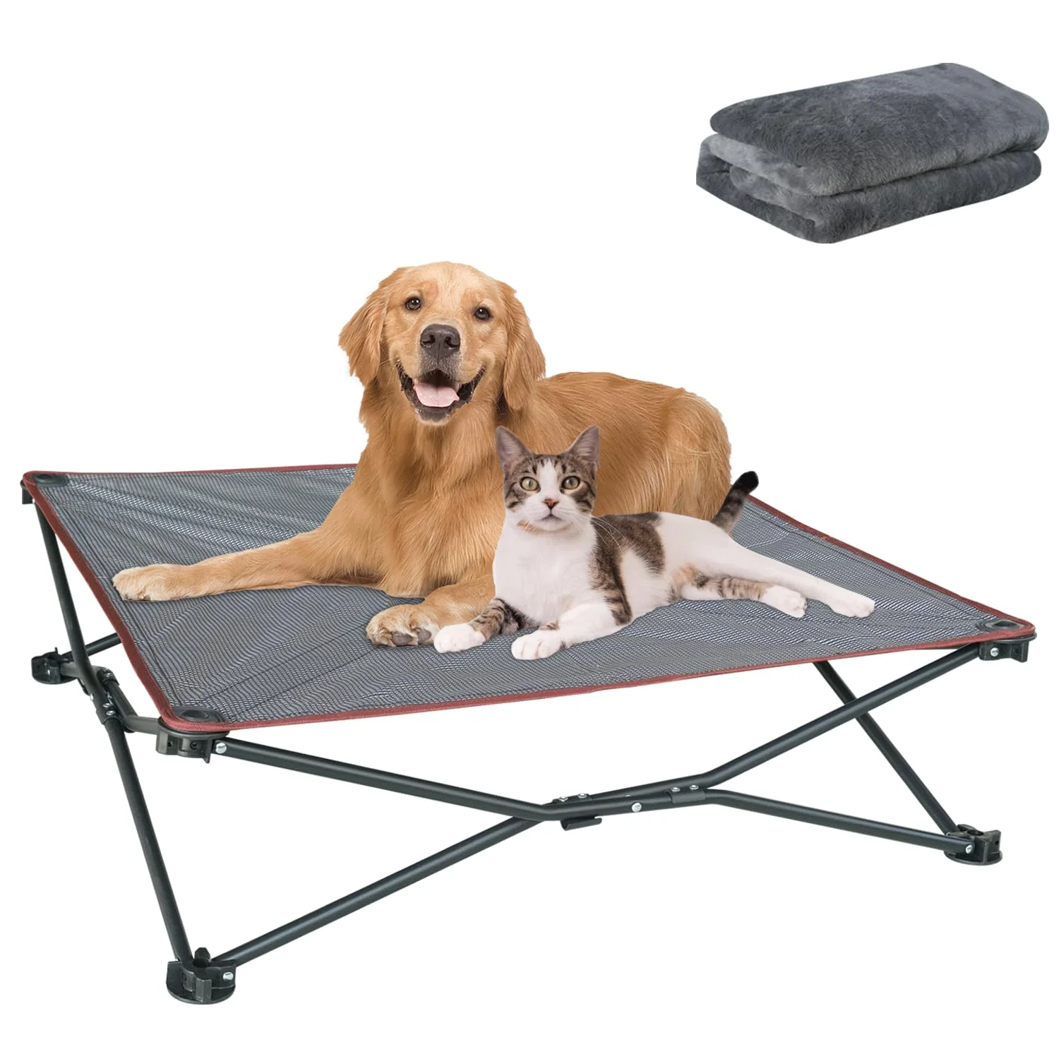 Easy-to-Use unp Foldable Dog Bed Pop Up – d Outdoor Pet Cot 36x36x10 in Breathable Mesh Traditional