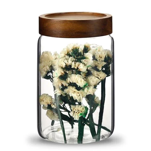 Prestigious Glass Spice Jar Coffee Sugar Container Airtight Glass Jar Food Storage Canisters Bottle for Kitchen Seasoning Tea Herb Overnight Oats Bar Parfait Snacks Specialty