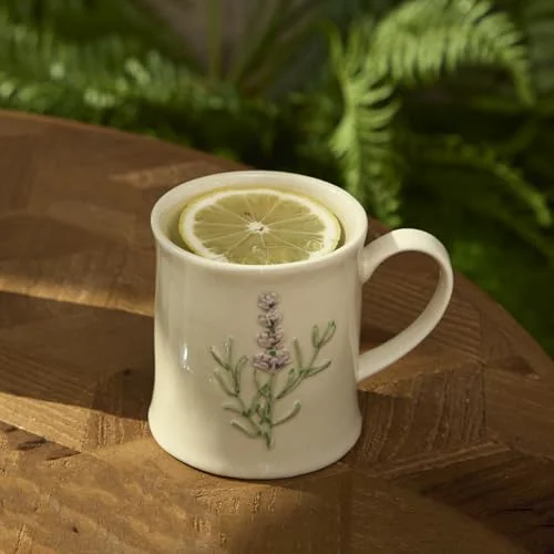 Effective Artisanal Handcrafted Ceramic Mug with Sage Botanical Design Flexible