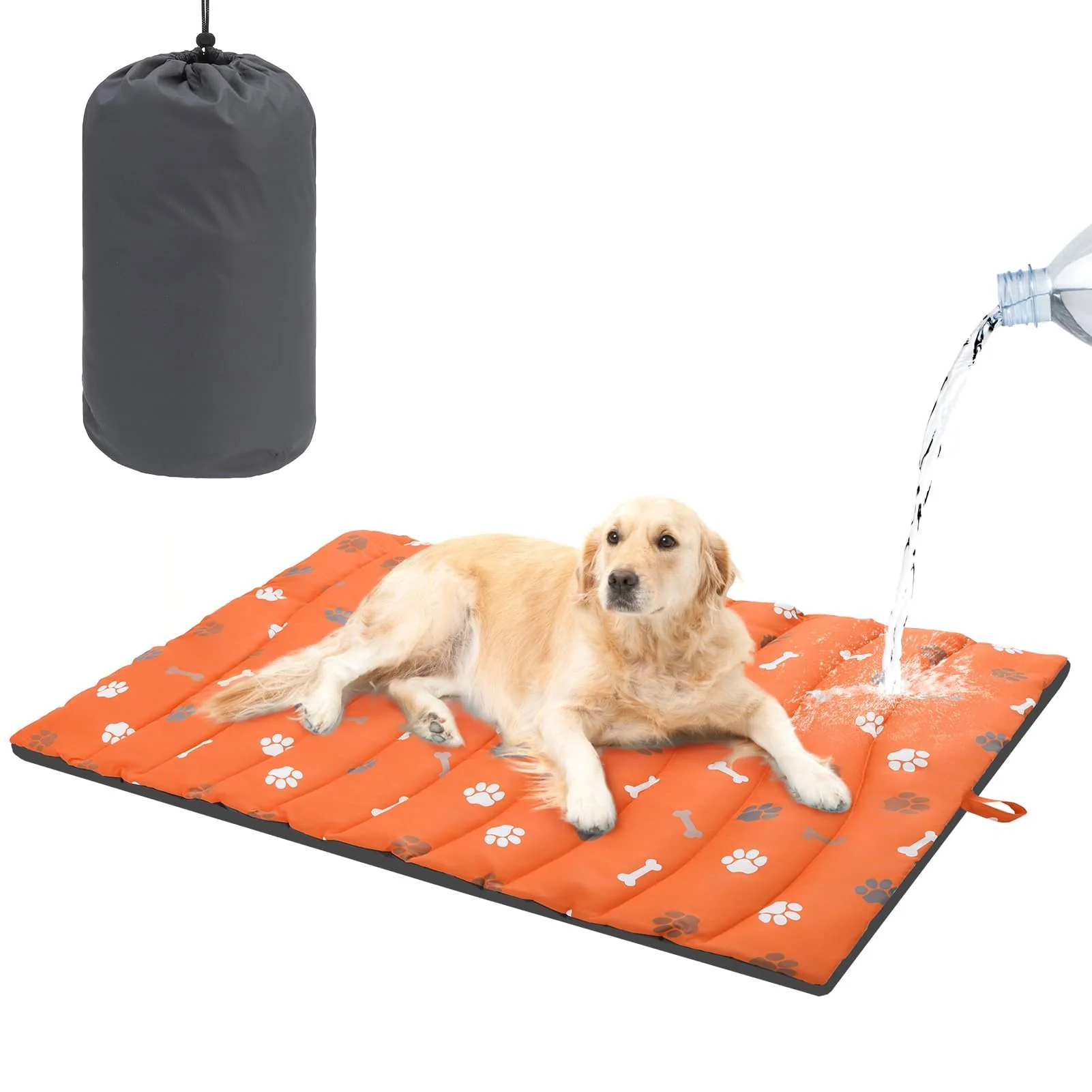 Soft BEAUTYZOO Outdoor Dog Bed Waterproof – 35×51 in Portable Reversible Washable Solid