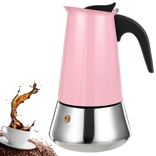 Superior 6 Cup Stovetop Espresso Maker Stainless Steel Moka Pot Stove Top Percolator Italian Coffee Makers Capable Mocha Greca Machine Cafe Classic Induction Cookers for Home and Camping 300ml 10oz Relaxed