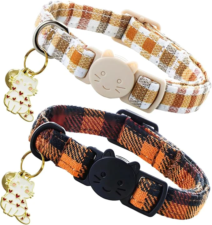 Genuine Elegant little tail 2 Pack Cat Collar- Fall Cat Collars Breakaway High-Grade