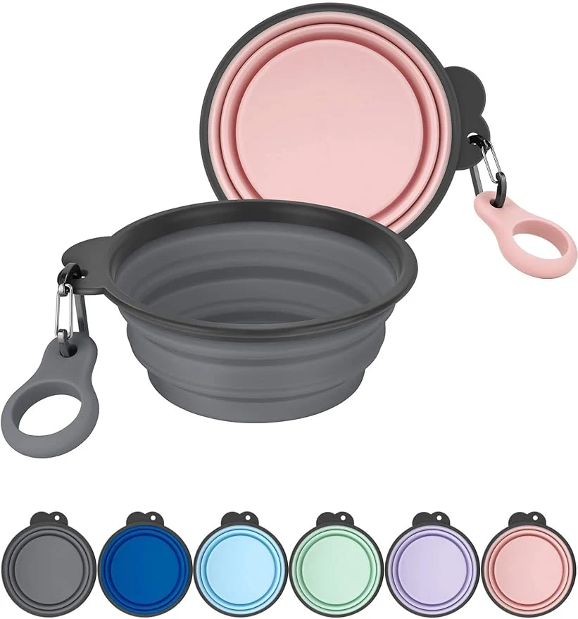 Exceptional Aonkey Collapsible Dog Bowls with Bottle Carrier 2 Pack Travel Dog Water Bowl Upgraded Carabiner One-Piece Molded Rim No Fall Off or Crack Foldable Silicone Portable for Pets Walking Hiking 37ozAbout ThisOverview Efficient