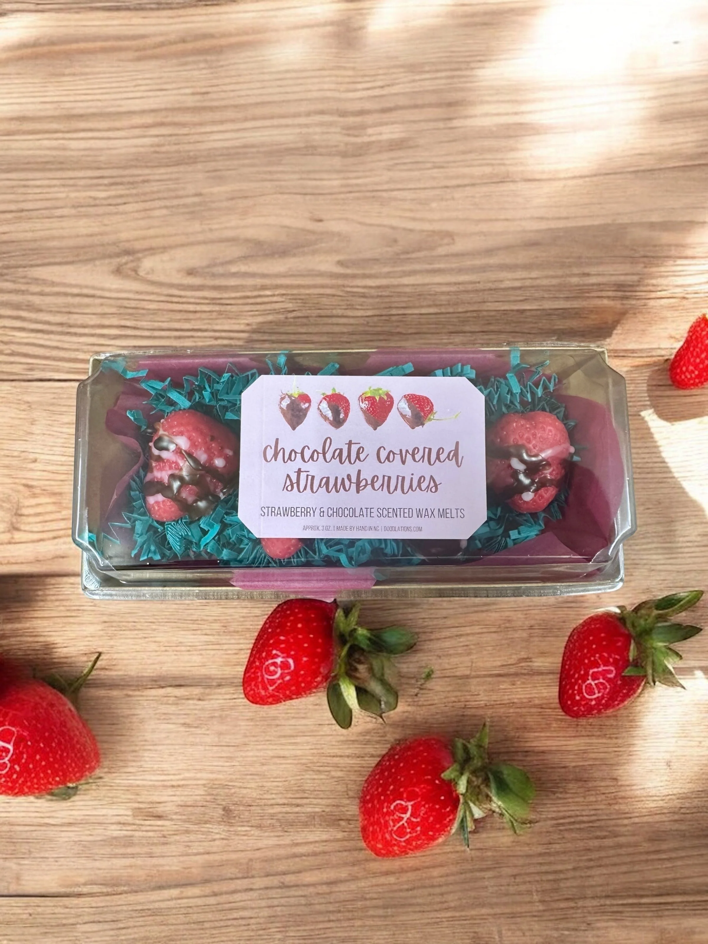 Stylish Chocolate Covered Strawberries Wax Melts Detailed
