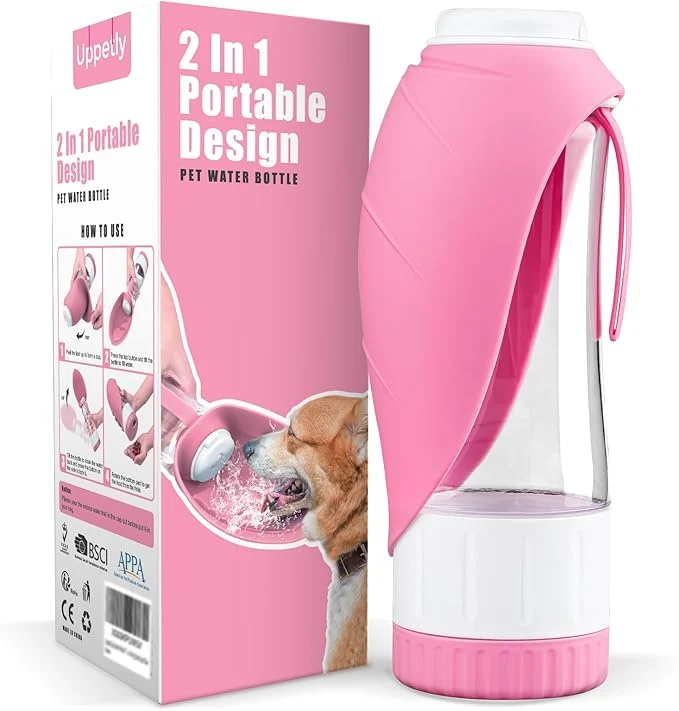 Traditional Dog Water Bottle Pet Water Bottle with Food Container and Drinking Feeder Leak Proof BPA- Portable Foldable Puppy Water Cup Dispenser for Outdoor Walking Travel Hiking Large PinkAbout ThisOverview Top-Quality