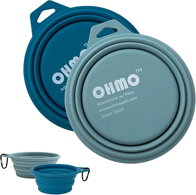 Expertly Made OHMO Large Collapsible Dog Bowls 2 Pack 27oz 800ml Premium Silicone Portable Travel Water Food Foldable Bowls Pet Feeding Bowl for Outdoor Camping HikingAbout ThisOverview Trusted