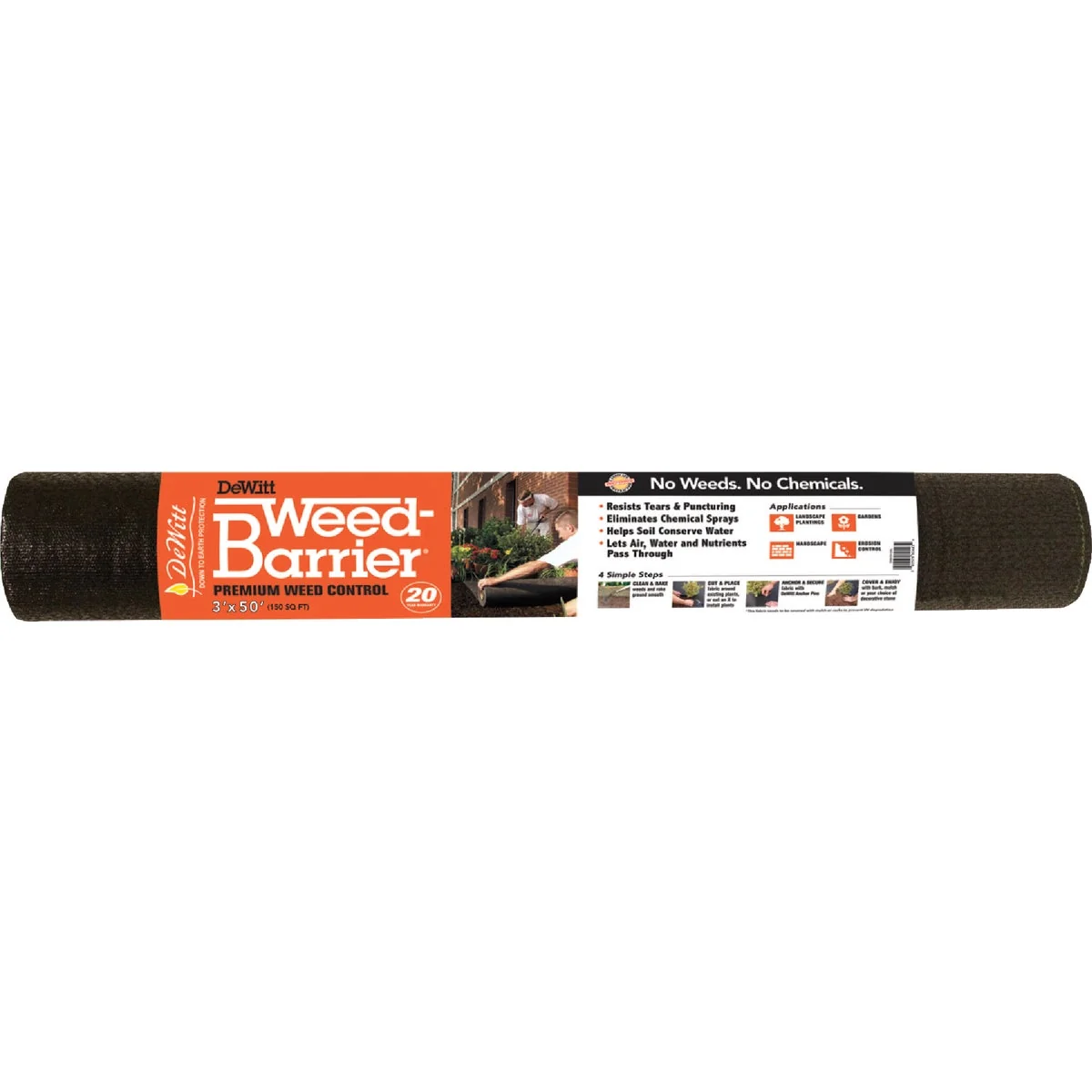 Flexible DeWitt Weed Barrier 3 Ft. W. x 50 Ft. L. Polyester 20-Year Premium Weed Control Landscape Fabric Elegant