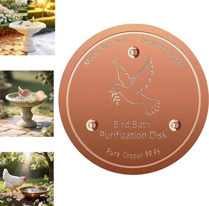 Relaxed Copper Disk for birdbath Dogs Cats Water Feeder 99.9 Pure Copper Disk Recyclable