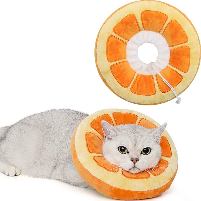 Sustainable ANWA Adjustable Cat Cone Collar Soft Cute Cat Donut Collar After Surgery High-End