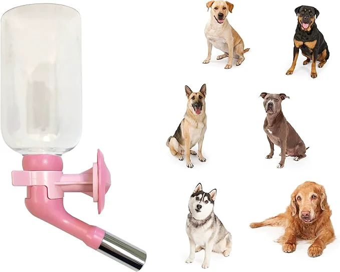Fine Choco Nose Patented No-Drip Water Bottle Feeder for Large Dogs Over 50 lbs – Wire Cages Crates or Kennels. 16 oz. X-Large Nozzle 22mm PinkAbout ThisOverview Quality