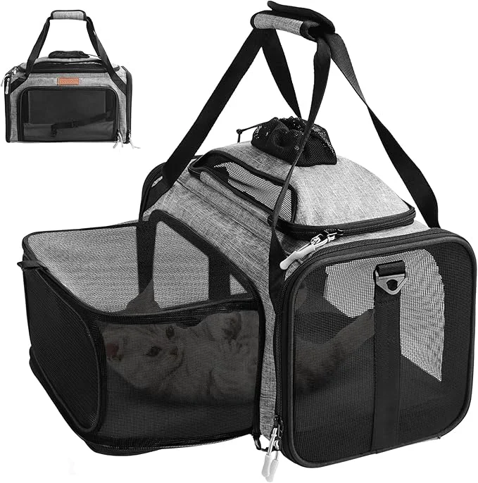 Advanced PETUX Top and Side Expandable Pet Carrier User-Friendly