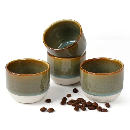 Detailed Ceramic Espresso Cups Set Fine Crafted