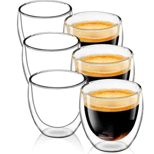 Premium Material Espresso Cups Set of 6 6 Count Minimalist