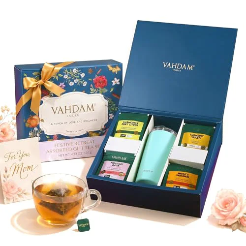 Long-Lasting Assorted Tea Gift Set for Mom with Cruise Tumbler 60 Count Enhanced