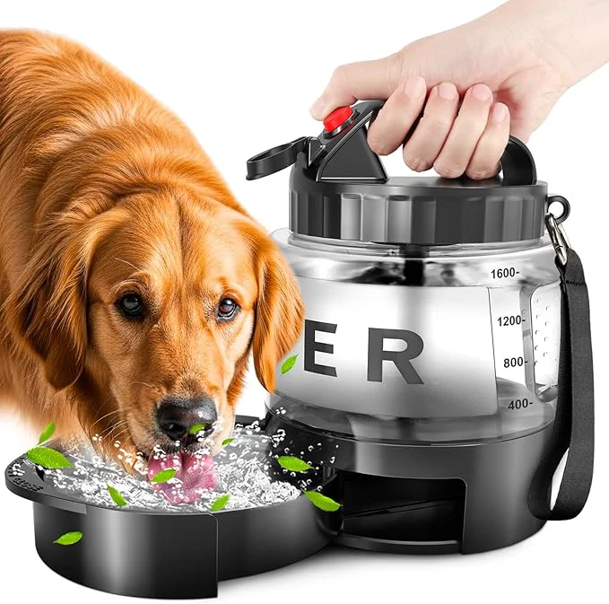 Authentic Portable Dog Water Bottle Bowl – 56 oz Travel Water Bowl Dispenser for Dogs Leak Proof Suitable for Large Pet Drinking A Must Have for Outdoor Camping Walking Beach Hunting and Other ScenesAbout ThisOverview Efficient