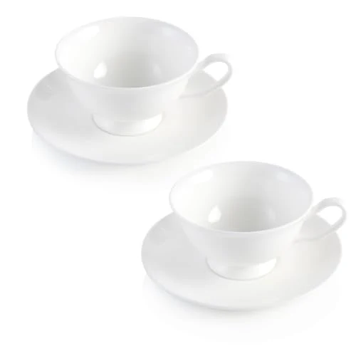 Fashionable Fine Bone China Espresso Cups and Saucers Set of 2 2 Count Quality