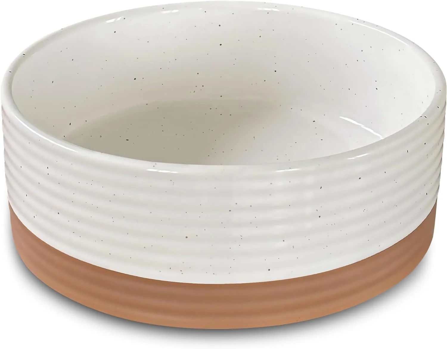 Fast Mora Ceramic Pet Bowl – Large Food Water Dish for Large Dogs Cats Great Dane Mastiff – 50oz or 8 Cups – Basic Bowls – Vanilla White Elegant