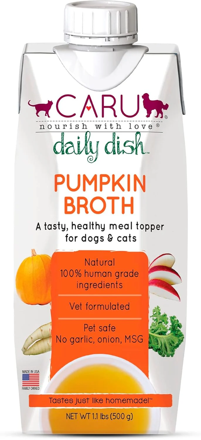Relaxed CARU – Daily Dish Pumpkin Broth Meal Topper for Dogs Cats – Savory Pour-Over Broth – 1.1 lbs. Modern